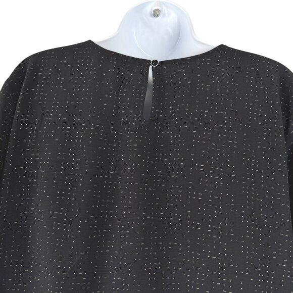 Eileen Fisher Top 14 Petite Black Printed Short Sleeve Tencel Blend TP-3313 - Picture 5 of 9